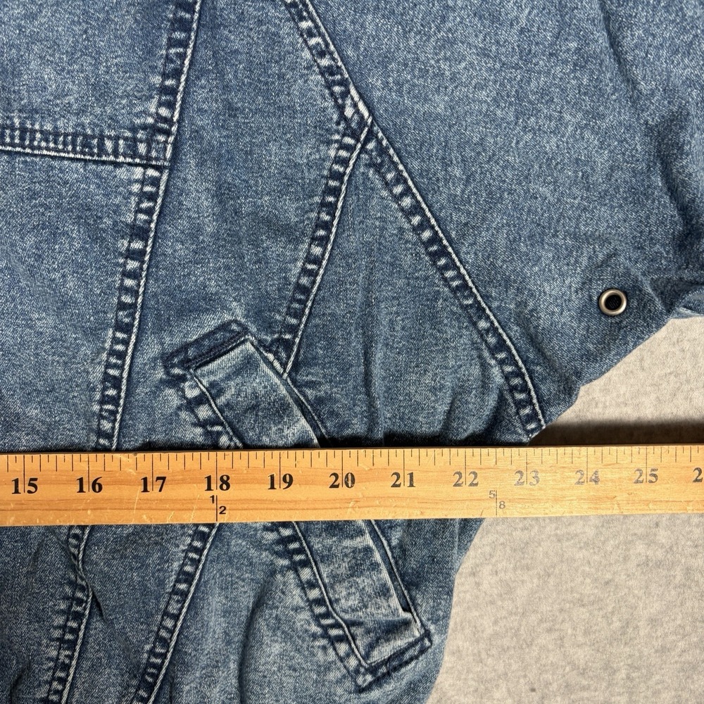VTG 80s Nike Challenge Court Acid Wash Denim Jacket Mens Small Agassi Full Zip - Picture 4 of 12